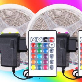 2 ks LED pásků 10 metrů – RGB 230 V / 12 V