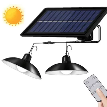 Solární světelný systém – čistá bílá – 2 x 30 x LED dioda + dálkový ovladač