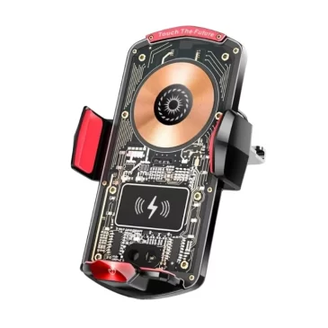 Rychlá bezdrátová nabíječka do auta KE24-468 – červená