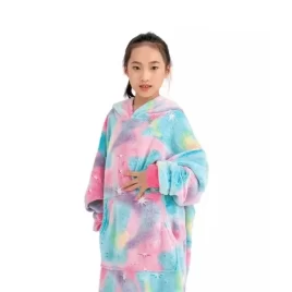 Svítící deka z mikrovlákna s kapucí – barevná