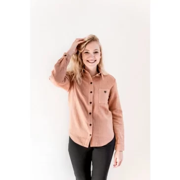 Luxusní dámská košile z BIO bavlny – mimikry cihlová – Racuna – L