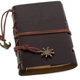 VERK Cestovatelský deník v kožených deskách – tmavě hnědý