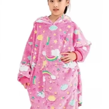 Zaparkorun Dětská mikina svítící ve tmě – Růžová