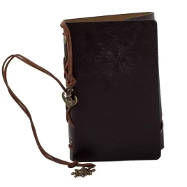 VERK Cestovatelský deník v kožených deskách – tmavě šedý