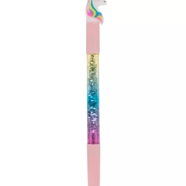 OUT OF THE BLUE KG Kuličkové pero se třpytkami a LED diodami měnícími barvu – jednorožec