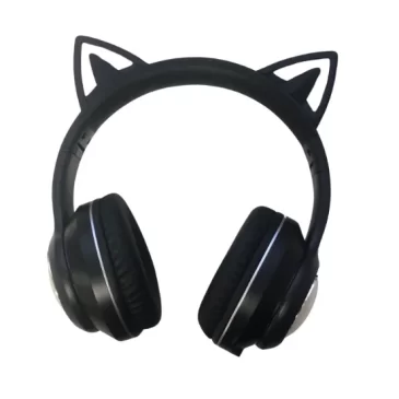 Bezdrátová sluchátka pro děti s kočičíma ušima a králíčkem – ST859B – black