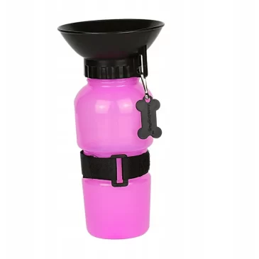 Cestovní láhev na vodu pro psy – 580 ml – růžová