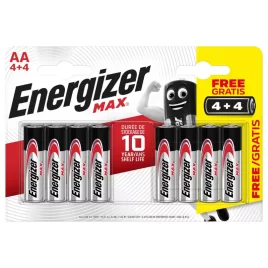 Tužkové baterie MAX – 8x AA – 4+4 zdarma – Energizer