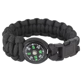 Zaparkorun Náramek přežití s kompasem 4 v 1 – černý