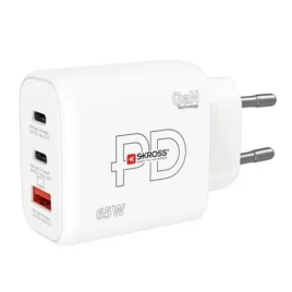 Nabíjecí adaptér Power charger SKROSS DC57-PD65 – USB A+C – 65W GaN EU, Power Delivery, typ C