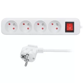 Solight Prodlužovací kabel se 4 zásuvkami a vypínačem SOLIGHT – 2m