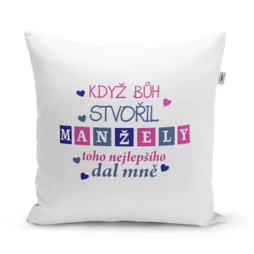 Sablio Polštář Když Bůh stvořil manžely: 40×40 cm