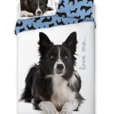 FARO Bavlněné povlečení – Border kolie – 140 x 200 cm + 70 x 90 cm – Faro