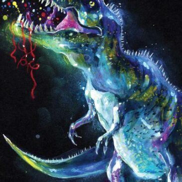 JERRY FABRICS Bavlněná froté osuška – Dinosaur Black – 70 x 140 cm – Jerry Fabrics