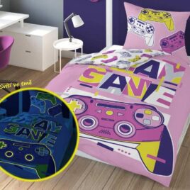 DETEXPOL Svítící bavlněné povlečení – Play Game – 140 x 200 cm – Detexpol