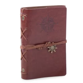 VERK Cestovatelský deník v kožených deskách – světle hnědý