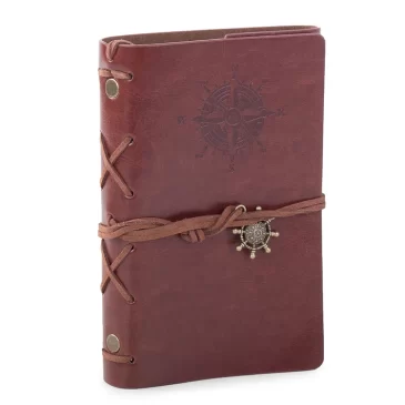 VERK Cestovatelský deník v kožených deskách – světle hnědý