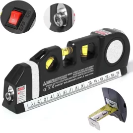 Zaparkorun Laserová vodováha se svinovacím metrem – černá