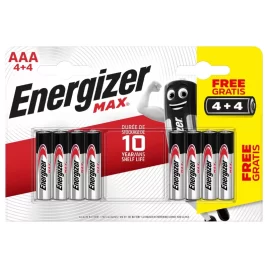 Mikrotužkové baterie MAX – 8x AAA – 4+4 zdarma – Energizer