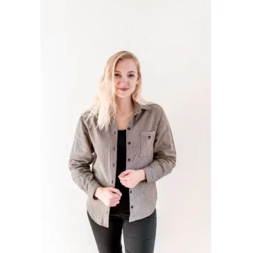 Luxusní dámská košile z BIO bavlny – mimikry hnědá – Racuna – M