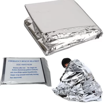 Záchranná tepelná přikrývka 160 x 210cm – stříbrná