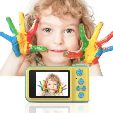 Zaparkorun Dětský mini fotoaparát s kamerou – žluto-modrý