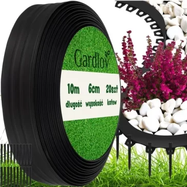 Gardlov Zahradní okraj 6 cm x 10 m s 20 kolíky – černý
