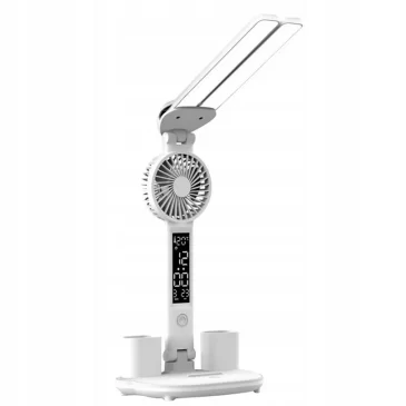 AFF Stolní lampa s ventilátorem, LCD displejem a držákem na tužky