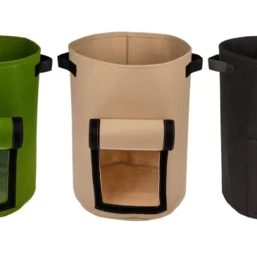 OUT OF THE BLUE KG Plstěná taška na pěstování zeleniny s okénkem na suchý zip – 35 x 45 cm – různé barvy