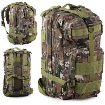 VERK Voděodolný survival batoh – turistický – 30 l – Digital camo green