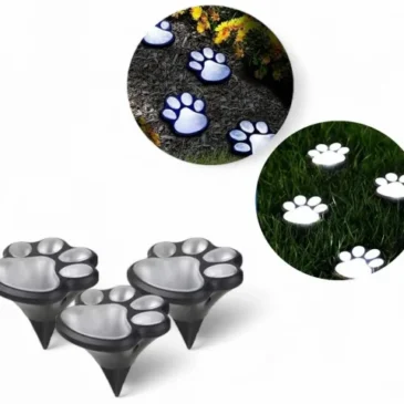 Solární lampa se zápichem – ťapky – 3 ks