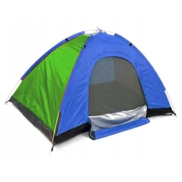 Turistický stan s moskytiérou – 2 x 1,5 m – pro 2-3 osoby – modrá, zelená