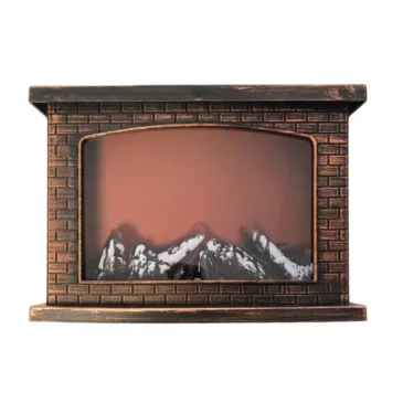 Moderní krb s LED imitací plamene – 25 x 18 cm – měděný