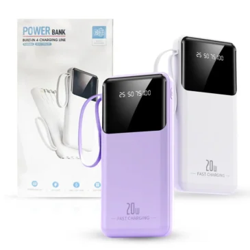 Powerbanka se čtyřmi konektory 4in1 – 6000 mAh – USB-C – bílá