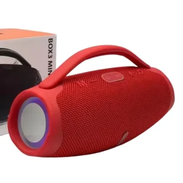 Přenosný Bluetooth reproduktor BOX3 MINI LED – červený