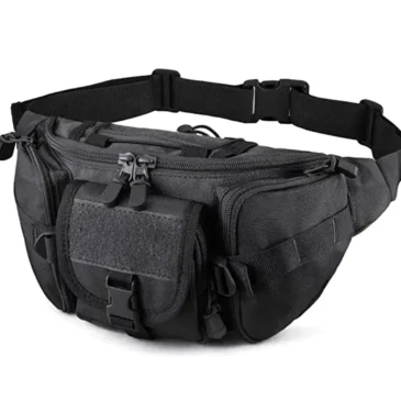 Voděodolná ledvinka s nastavitelným popruhem – černá