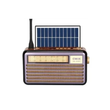 Solární retro rádio s USB, TF slotem, LED lampičkou – CMiK MK-193BT – Olivové