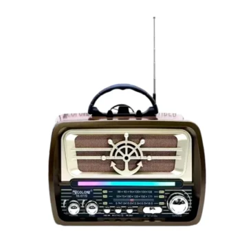 Retro přenosné Bluetooth rádio s pásmy AM / FM / SW – GOLON RX-077D – tmavě hnědé
