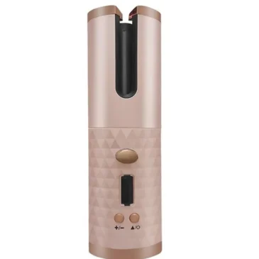 Automatická rotační kulma na vlasy s LCD displejem – VERK 15925 – růžová