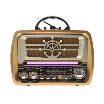 Retro přenosné Bluetooth rádio s pásmy AM / FM / SW – GOLON RX-077D – světle hnědé