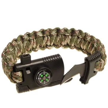 Náramek přežití s kompasem 4 v 1 – woodland