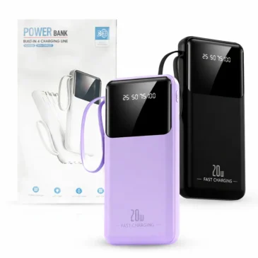 Powerbanka se čtyřmi konektory 4in1 – 6000 mAh – USB-C – černá