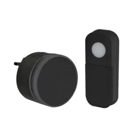 Bezdrátový mini zvonek  do zásuvky Solight 1L77B – 180 m – černý – learning code