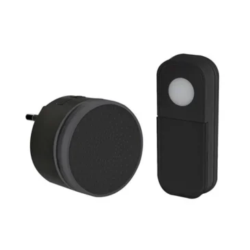Bezdrátový mini zvonek  do zásuvky Solight 1L77B – 180 m – černý – learning code