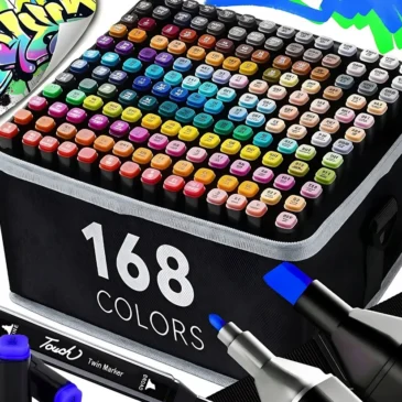 Kompletní set 168 alkoholových markerů s dvoustrannými hroty