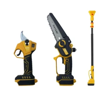 Velká AKU sada HAYAMI HA-1008-1 3v1 – pila + zahradnické nůžky + prodlužovací tyč 2,4 m