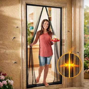 Zaparkorun Samozavírací síť na dveře – 210 x 98 cm – Černá