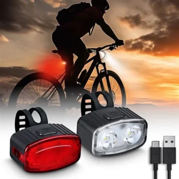 Set nabíjecích USB cyklistických světel – 160lm přední – zadní červená – Li-Ion baterie – Solight WN