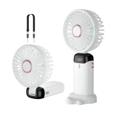 Skládací multifunkční ventilátor s LED displejem Z9 – bílý