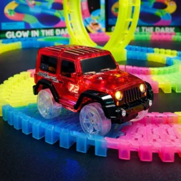 Zaparkorun Náhradní autíčko ke svítící autodráze – šířka 6 cm – červené